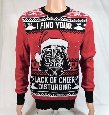Star Wars Darth Vader Santa Rojo y Negro Feo Navidad Suéter Talla L Unisex NUEVO Foto 1 de 2