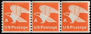 US 1743 A Series Orange Eagle 15c coil strip 3 MNH 1978 - Picture 1 of 1