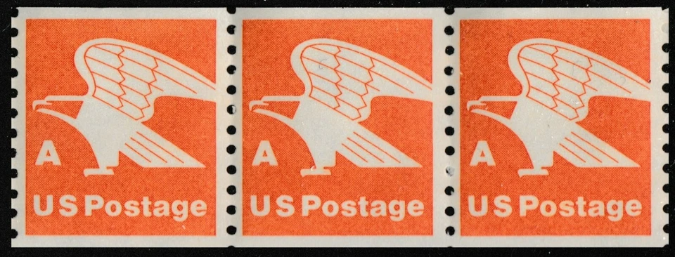 US 1743 A Series Orange Eagle 15c coil strip 3 MNH 1978 - Image 1 of 1