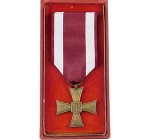 2649 SEGUNDA GUERRA MUNDIAL PULIDO CRUZ DE VALOR 1944 TIPO PEQUEÑO KNEDLER POLONIA - Imagen 1 de 6