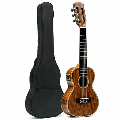 28" Concert Mini Acoustic Guitalele with EQ Handcraft Acacia Wood W/sponge bag - Image 1 of 4
