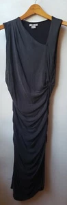 HELMUT Lang Gray Sexy Sleeveless Lined Cupro Elastane Ruched Bodycon Dress S - Picture 1 of 5