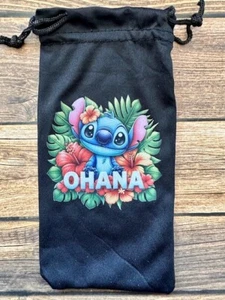 Soft Eye Sunglasses Accessory Pouch Pull Top Portable Tropical Ohana Hi Flowers - Picture 1 of 1
