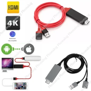 1080P HD HDMI Mirroring Cable Phone to TV HDTV Adapter For iPhone/ iPad/Android - Picture 1 of 18