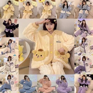 My Melody Kuromi Cinnamoroll Pochacco PomPomPurin Women Plush Pajamas Sleepwear - Picture 1 of 37