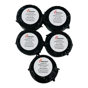 5 Rolls Skilcraft LW Multipurpose Labels 1" x 2-1/8" White 500 Labels/Roll - Picture 1 of 8