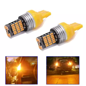 2X Car 45SMD T20 Led Amber Canbus 7440 Turn Signal Light WY21W Bulb Tail Lights - Picture 1 of 11