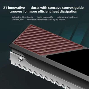 ARGB SSD M'2F Cooling Cooler HeatSink 2280 Brass Heat 9000RPM' Sink T0C2 - Photo 1/14
