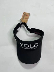 Yolo Board you only live once black visor hat unisex NWT - Picture 1 of 3