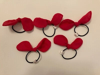 Lote 5 Accesorios Elásticos para Cabello American Girl Rosa Caliente Cola de Caballo Pajarita Soporte Foto 1 de 4