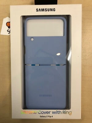 Оригинальный силиконовый чехол Samsung с кольцом для Galaxy Z Flip 4 небесно-голубой - Изображение 1 из 3