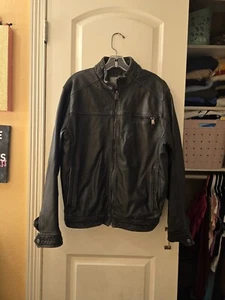 Boston Harbour Men's Leather Jacket Sz M black Distressed  - Picture 1 of 10