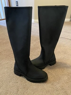 ZARA New  Tall Boots Black Women Size 37/6.5 - Image 1 of 4