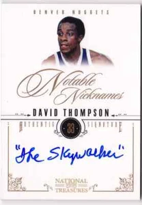 2010-11 Panini National Treasures DAVID THOMPSON Auto Notable Nicknames Card 99 - Picture 1 of 1