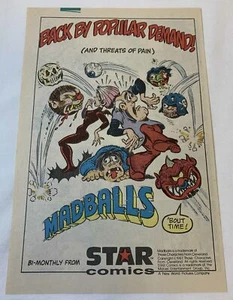 1987 Comic Anzeigenseite ~ MADBALLS ~ Spielzeug, Zeichentrickserie - Bild 1 von 1