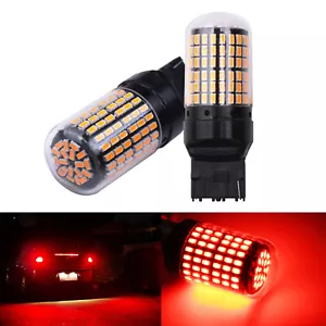 G4 AUTOMOTIVE 2x T20 7443 LED Bulbs 5730 Super Bright Brake Tail Light, Pure Red - Picture 1 of 8