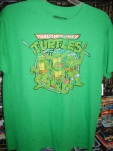 MENS~GREEN~TEENAGE MUTANT NINJA TURTLES~CLASSIC GRAPHIC T-SHIRT~NEW~SIZE LARGE - Picture 1 of 3