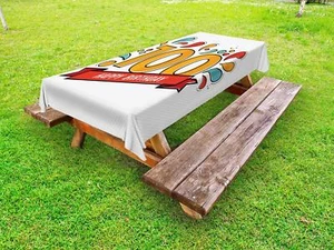 100th Birthday Outdoor Picnic Tablecloth in 3 Sizes Washable Waterproof - Picture 1 of 28