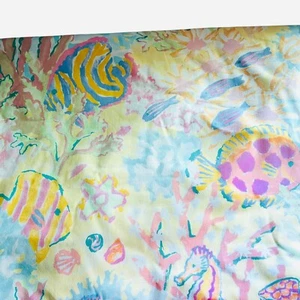 Vintage Saloomey For Bloomcraft Screenprint Fabric Tropical Coastal Fish 3 Yards - Picture 1 of 8