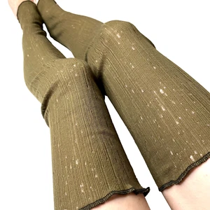 Mummy Leg Warmers Army Green Cotton Thigh Highs Knee Socks Ripped Holes Pants OS - Picture 1 of 5