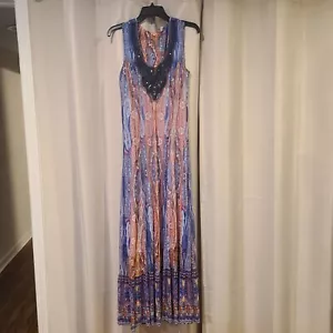Vestido Reba Sin Mangas Multicolor Largo Medio Talla Grande - Imagen 1 de 7