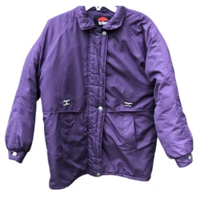 Totes Parka Coat Womens Purple Full Zip Size Medium Back Lace Up - Picture 1 of 12