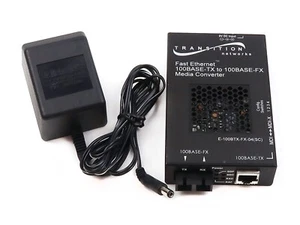 TRANSITION NETWORKS FIBER SC TO FAST ETHERNET MEDIA CONVERTER E-100BTX-FX-04(SC) - Picture 1 of 3