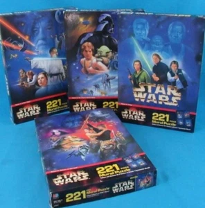 Set of 4 Star Wars 221 Piece Mural Puzzles 1997 Milton Bradley -New In Box (NIB) - Picture 1 of 1