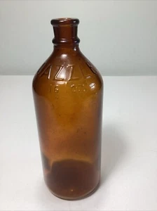 Antique 8” Brown Glass 16 oz Dazzle Bleach Bottle. - Picture 1 of 6