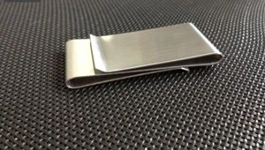 Silver Black Stainless Steel Money Clip Note Thin Cash Wallet Card Holder Gift - Picture 1 of 3