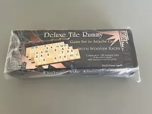 Deluxe Vtg Rummy Tile Game w/ Carry Case Brown New In Sealed Bag - Picture 1 of 2
