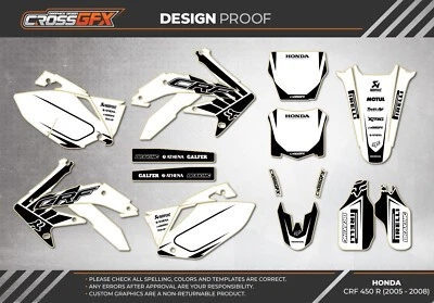 2005 2006 2007 2008 CRF 450R Graphics Kit for HONDA CRF450R 450 R Decals Sticker Foto 1 de 4