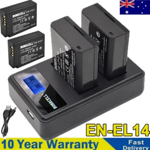 2x EN-EL14 EN-EL14a Battery+Charger for Nikon D3100 D3200 D5100 D5500 P7000 DSLR - Picture 1 of 11