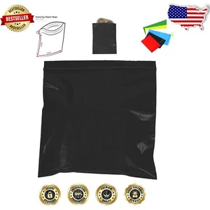 Versatile 5" x 8" Reclosable Poly Bags - Bulk 1000 Pack, 2 Mil Black Bags - Picture 1 of 7