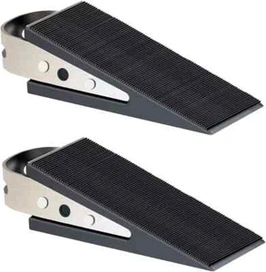 Shackcom Door Stopper, 2 Pack Black Heavy Duty Wedge That Holds Doors Firmly - Picture 1 of 7