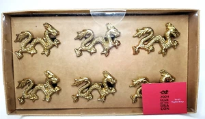 Lunar Year of The Dragon Set of 6 Napkin Rings Holiday Decorative Table Accents - Imagen 1 de 3