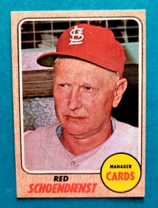 1968 Topps #294 Red Schoendienst St. Louis Cardinals HOF Baseball Card VG - Picture 1 of 2