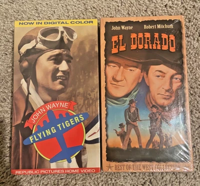 John Wayne Flying Tigers and El Dorado VHS tapes New Sealed - Imagem 1 de 4
