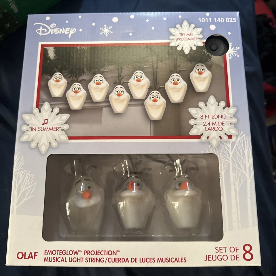 Olaf Frozen Disney 7 ft. Musical Christmas 1 set LED 8 Lights String Singing NIB - Image 1 of 2