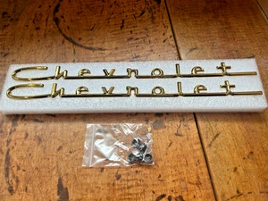 1957 Chevrolet Script Hood & Trunk Set, Gold-NEW - Picture 1 of 4