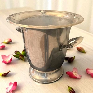 Vintage Silver-Plated Champagne Ice Bucket with Insert – Art Deco Shell Handles - Picture 1 of 7
