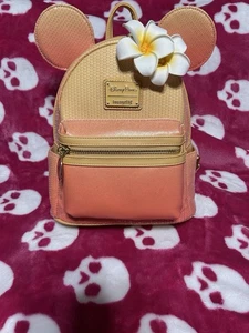 Disney Aulani Resort Peach Paradise Plumeria Loungefly Backpack NWT - Picture 1 of 5