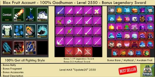 ROBLOX Blox Fruits | Max Level - Godhuman - Mirror Fractal