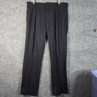 Polo Ralph Lauren Dress Pants Mens 36x30 Charcoal Wool Blend Pleated Trousers - Image 1 of 4