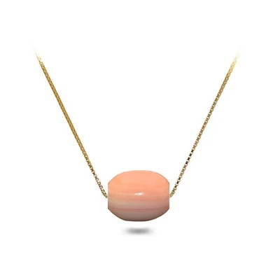 Natural Conch Shell Necklace Pendant 16 Inch Sterling Silver Chain Jewelry Box - Image 1 of 4