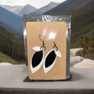 Pendientes de cuero Western Boho colgantes 3 capas hechos a mano Foto 1 de 2