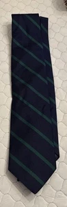 Brooks Brothers Silk Tie Repp Navy Blue Green Regimental Stripe 3.25” X 60” - Picture 1 of 4