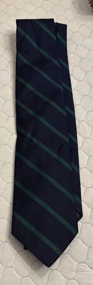 "Corbata de seda Brooks Brothers Repp azul marino verde regimiento rayas 3,25"" X 60""" Foto 1 de 4