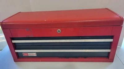 VINTAGE CRAFTSMAN 26” X 11-3/4” X 10” 2 DRAWER TOOL CHEST TOOL BOX No KEY  - Image 1 of 4