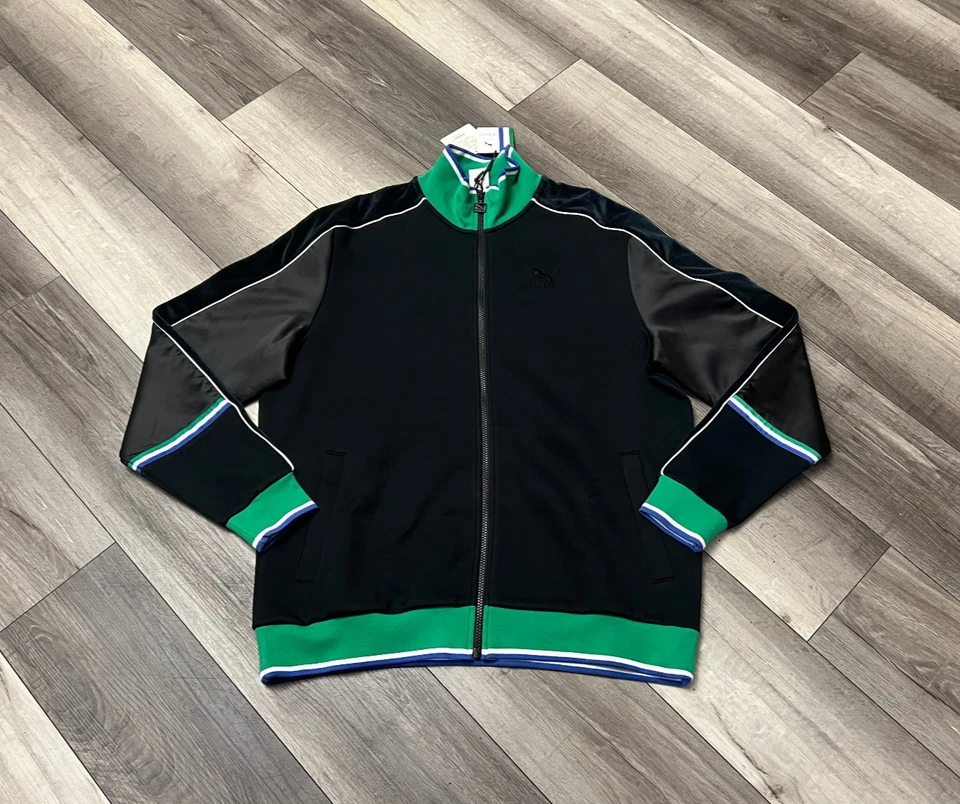 Chaqueta deportiva para hombre Puma x Big Sean T7 negra terciopelo blanco/verde/azul talla XL nueva con etiquetas Foto 1 de 4